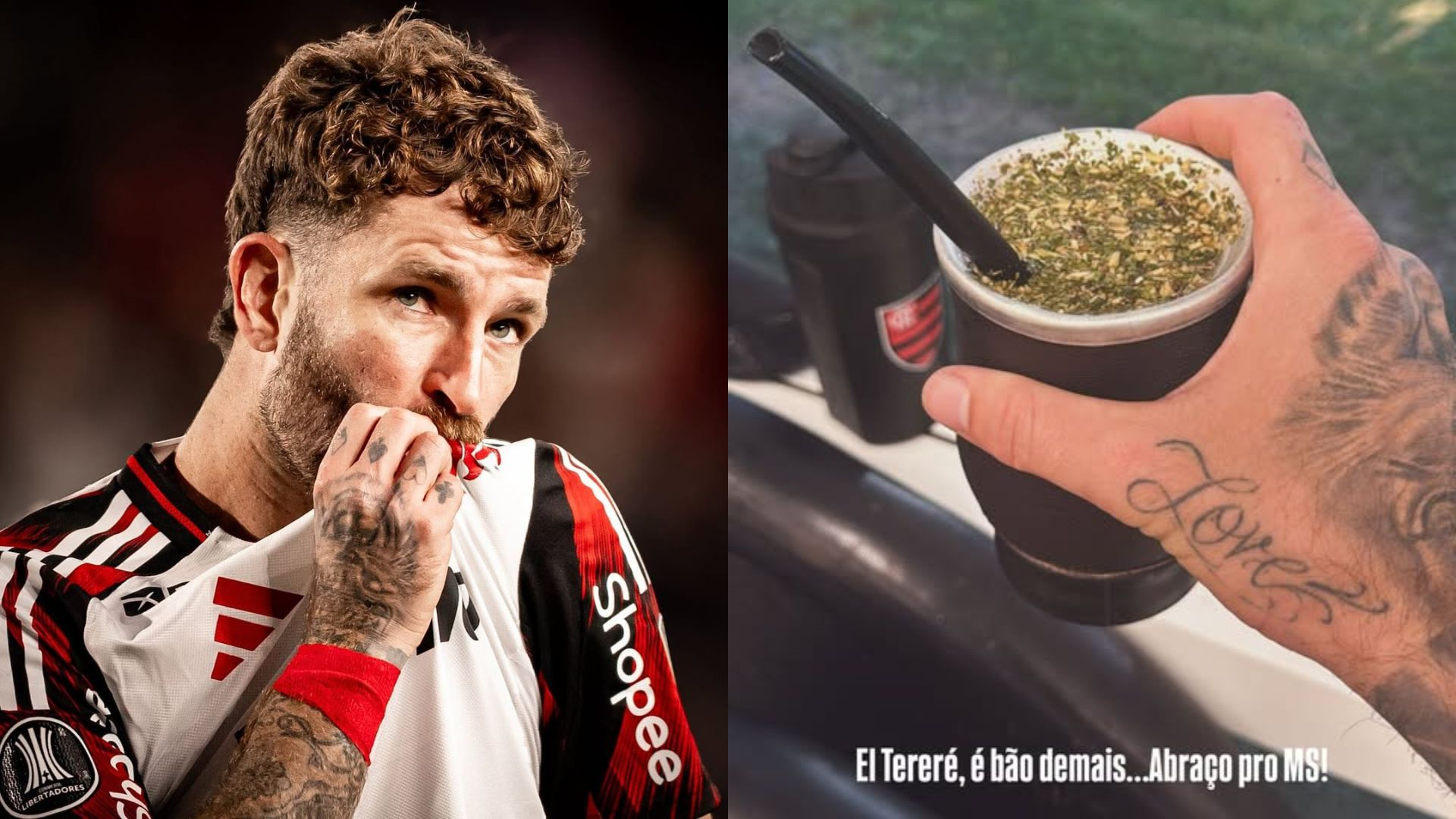 Léo Pereira, do Flamengo, posta foto com tereré e manda recado para MS: ‘bão demais’