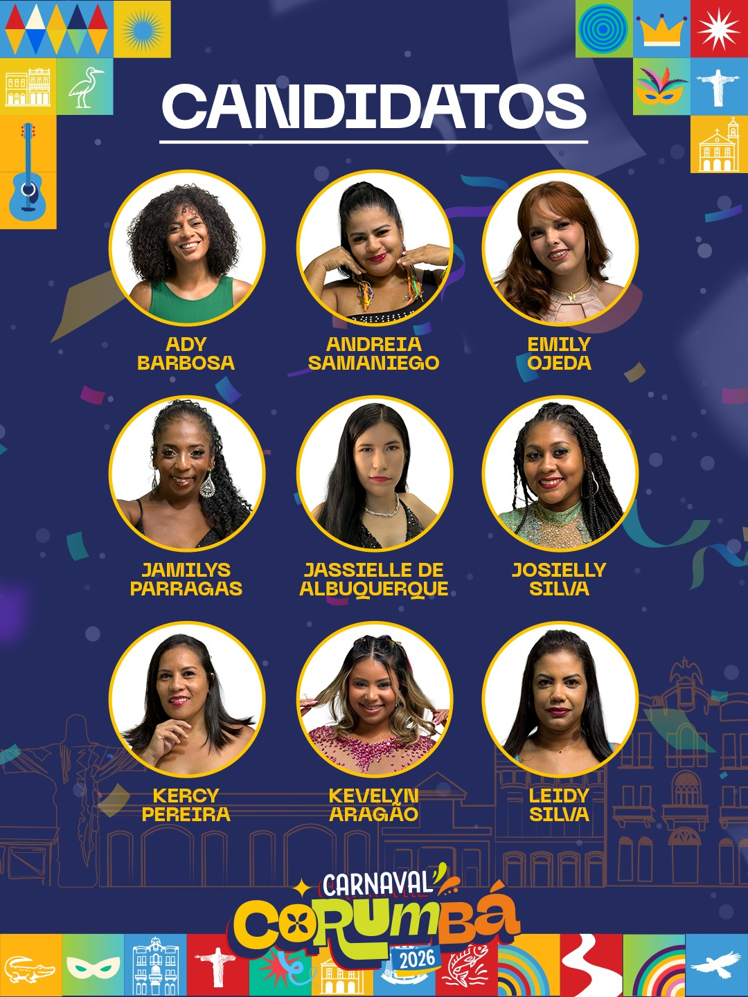 Conheça os candidatos a Rei Momo e candidatas a Rainha e Princesas do carnaval de Corumbá